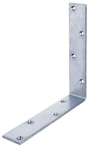 Alberts 823986 Balkenwinkel | schmal | galvanisch blau verzinkt | 200 x 200 x 40 mm | 10er Set