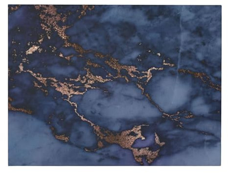 GRatka Impressions d'art mural, Art mural sur toile 30x40 cm Peinture décorative Peinture murale,Motif marbre bleu marine et faux cuivre