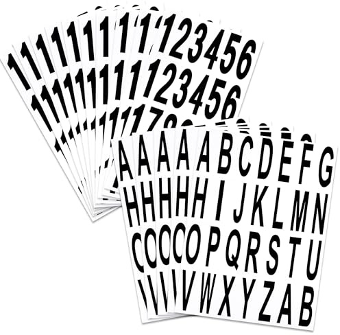 500 Stück Briefkasten Nummern Aufkleber,Selbstklebendes Vinyl Buchstaben Zahlen Kit für Postkasten Schilder Autos Heim Adress Nummer(Schwarz, 76 mm)