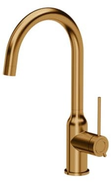 QUADRON Küchenarmatur INGRID Q LINE SteelQ, Mischbatterie 360°, Armatur Küche Edelstahl, QFix-Funktion, Farbe: Kupfer, Höhe: 34 cm, Wasserhahn für Küche, Kopfteil: Keramik, Kupfer-PVD-Finish