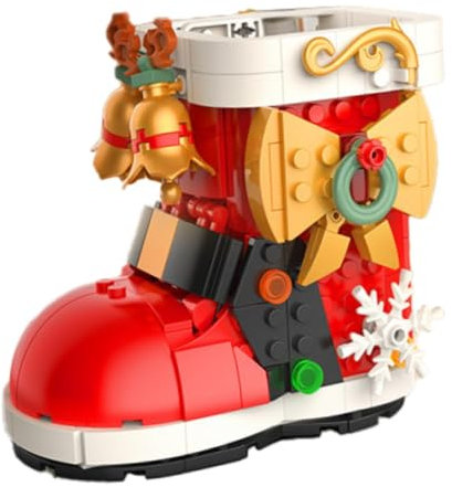 Weihnachtsbausteine, Stapelbares Geburtstagsspielzeug, Bausteine-Spielset für Mädchen, Teenager im Alter von 6 7 8 9+ Jahren, Weihnachtssocken