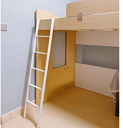 YTXFRHOD Camper-Leiter für Etagenbett, verstellbare Metallbett-Trittleitern für die Sicherheit von Erwachsenen, Kindern und älteren Menschen, rutschfeste Kletterleiter mit Aufsatz, weiß, 1,