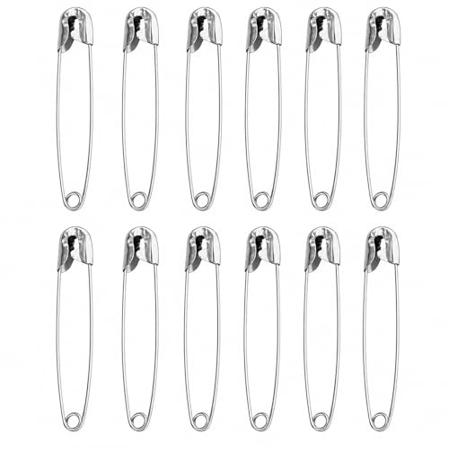 Topolenashop Set 12 Spille Da Balia 56 mm In Acciaio Inossidabile, Spille Di Sicurezza Resistenti Antiruggine Per Cucito, Abbigliamento, Sartoria, Artigianato e Fai Da Te | 64138