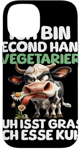 Hülle für iPhone 14 Second Hand Vegetarier Witziger Kuh Spruch