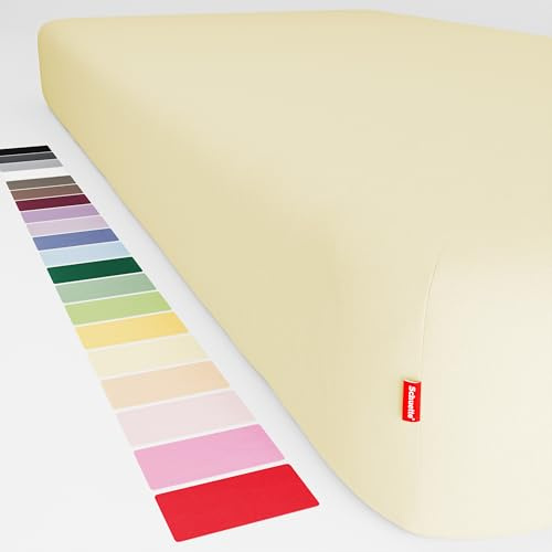 Schuette® Spannbettlaken • 100x200 cm • Wow! Kollektion: Lemon Cello (Pastellgelb) • 100% Superfluff Baumwolle, Blickdicht, Faltenfrei • mit Rundumgummi • Matratzenhöhe bis 25 cm