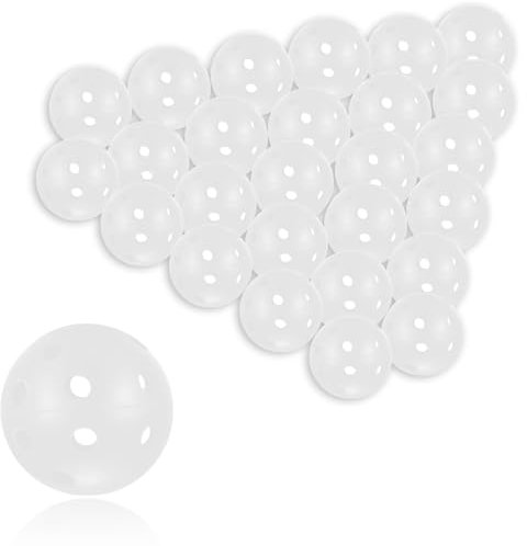 Xiaomoyu 28 Stück Golf Übungsbälle, Air Flow Hollow Übungsgolfbälle, 40mm Kunststoff Golftrainingsbälle für Swing Übung Driving Range Home Outdoor Golfspiele Erwachsene