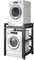 Drum Washing Machine Storage Rack, Height Adjustable Dryer Stand - Stacking Kit with 600KG Load Capacity - Over Washer Storage Rack for Front Loader Washing Machines Tumble Dryers (Black Frame+Black)