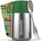 Blockhütte Edelstahl Thermo Lunchbox I 530 ml I Thermobehälter für Essen mit Göffel - Thermobecher Essen To Go auslaufsicher - Lunchbox Thermo Essensbehälter, Thermo Behälter Essen - Dunkelgrün
