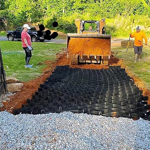 Kiesgitter Kiesmatten Kieswaben Kies-/Grasgitter-Grundmatte für Wege, durchlässige Pflastersteine ​​– 5 cm Geo-Bodengitter für Landschaftsbau/Hänge/Terrassen, 827 kg pro Quadratfuß tragfähig(6m x 8m (