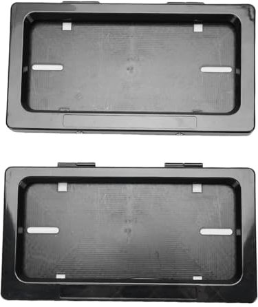 Annadue 2pcs Cadres De Plaque D'immatriculation, Caché US Voiture Noir Titulaires De Plaque D'immatriculation Supports, 2 Pack De Protection Cadre De Voiture avec Télécommande