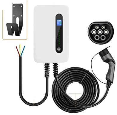 Câble de chargeur pour véhicule électrique 7kW Wallbox Chargeur de véhicule électrique Type 2 Prise 32A Station de recharge murale Chargeur EV EVSE 62196 Câble 6M