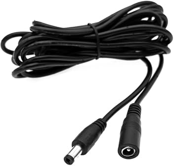 JZK 3M Cable extensión alimentación CC 5,5 x 2,1mm Largo, Cable Adaptador alimentación Macho a Hembra 12V, Cable extensión Enchufe alimentación 2,1 x 5,5mm a Toma Corriente para cámara CCTV, Tira LED