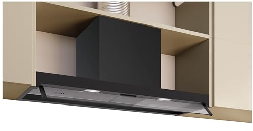 NEFF D95XCC2S0, N 50, Integrierte Designhaube, 90 cm, Made in Germany, Energieeffizienter Kondensatormotor, Dual-Filtersystem, Easy Clean, Klarglas, Mattschwarz