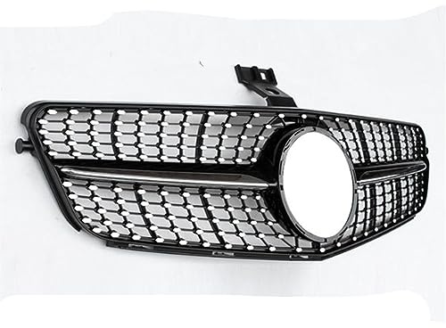 Front Kühlergrille Grill Für Mercedes Für Benz C-Klasse W204 2008–2014 C180 C200 C300 Frontgrill Diamant-Stil Auto Oberstoßstange Haube Mesh Kühlergrill(Schwarz)