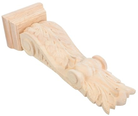 SHINEOFI Mensola in Legno Scolpito di Stile Europeo Beige, Supporto Strutturale Rinforzato e Facile da Installare per Mobili e Caminetti