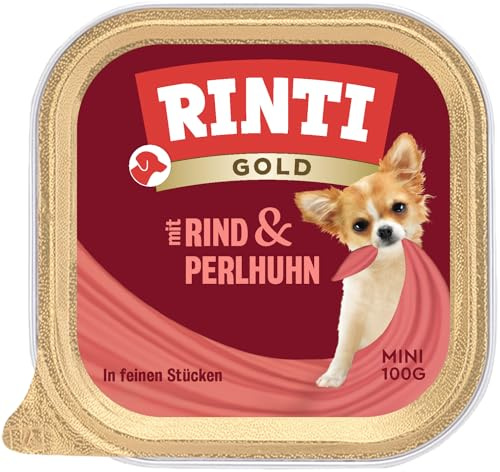 Rinti Gold mini Rind & Perlhuhn, 16er Pack (16 x 100 g)