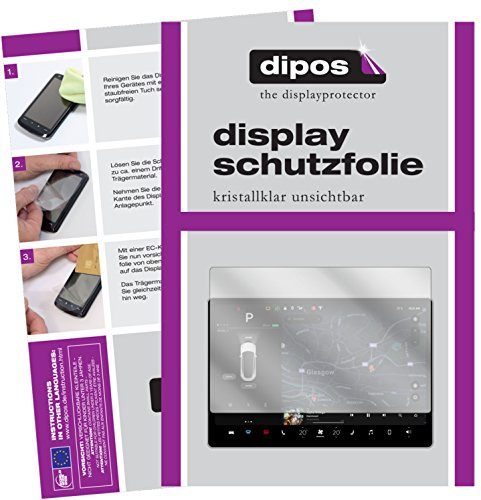 dipos I 2x Screen Protector compatible with Tesla Model 3 Display Protection Films clear