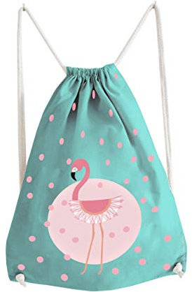 infinite by GEDA LABELS (INFKH) Flamingo Punkte Turnbeutel 42 cm, Türkis/Rosa