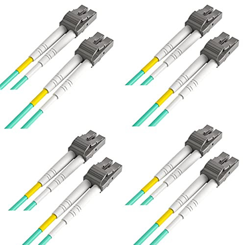 ipolex Cavo patch in fibra LC a LC multimodale, cavo fibra ottica 10Gb OM3, cavo Internet in fibra ottica duplex 50/125μm jumper fibra ottica LSZH per transceiver MMF SFP/SFP+, 1 metri, 4-Pack.
