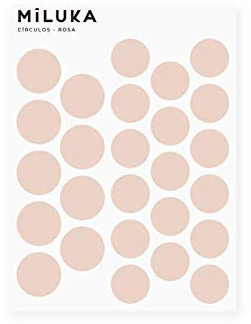 MILUKA Vinilos de Pared Decorativos -78 uds- Puntos Rosas - Pegatinas Pared Decorativas para Decoracion Habitacion Infantil - Sticker Pared Lunares Habitacion Bebe - Circulos - (Rosa Empolvado)