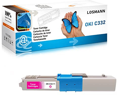 1x LOSMANN Magenta XXL Toner Kompatibel OKI C332 C 332 46508710 für OKI C 332 DN/C 332 DNW/M C363 DN/M C363 DNW/M C363 N / C332DN / C332DNW / MC363DN / MC363DNW / MC363N Drucker (3.000 Seiten)