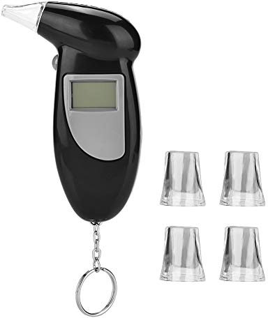 Alkoholtester,Alkomat,Alkohol-Atester,Lcd-Bildsrm Profioneller Digitr Alkoholdetektor Tr Atem-Checker-Analysator Ohne Hintergrundbeleuchtung Mit 5 Mutüc