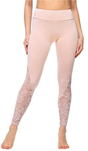 Merry Style Leggings Lunghi Pantaloni Donna MS10-305 (Rosa Cipria, XS)
