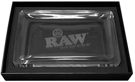 RAW - Vassoio in vetro di cristallo, 27,5 x 17,5 x 3 cm, M