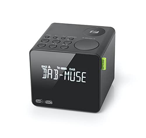 MUSE M-187 CDB DAB+/UKW Radiowecker mit Dual Alarm & LCD-Display | Digitaler Wecker mit 20 Senderspeichern, Sleep-Timer, Snooze, AUX & Dimmerfunktion – Kompakter Wecker mit Radiofunktion