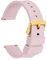 WOCCI 18mm Silikon Uhrenarmband mit Gold Schnalle, Schnellverschluss Armband (Hellrosa)