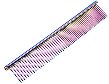 S-H Artisan-SH Edelstahl Haustierkamm, Kann das Haar Reinigen und Knoten Verhindern, Geeignet für Alle Arten von Haustieren, Breite Eckzähne und Enge Zähne (7,4 Zoll)