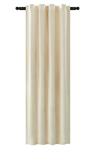WOLTU 2 Stücke Samtvorhänge, für Schlafzimmer Wohnzimmer, Verdunklungsvorhang mit Kräuselband Thermogardine, 300 g/m² Schwere Samtige, 140 x 245 cm, Hellsand