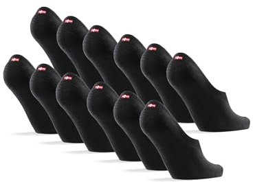 DANISH ENDURANCE Pinkies en Bambú, Transpirables, Calcetines Invisibles Mujer y Hombre, 6 Pack, Negro, 43-47