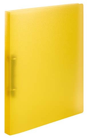 HERMA Ringbücher A4 Gelb Transluzent Set, 3 Stück, schmal, 2 Ringe, 25 mm breit, Ringordner aus Kunststoff mit Niederhalter für Kinder, Jungen und Mädchen