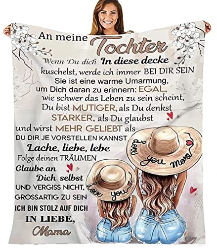 ACCZ Tochter Geschenke von Mama, Decke Geschenk für Tochter, Mutter Tochter Geschenk, Kuscheldecke für Meine Tochter Geschenk Geburtstag, Weihnachten, 18 Geburtstag Mädchen