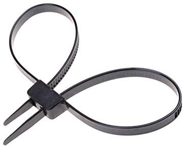 3pcs / Lot Manette di Plastica Doppia Polsino Flessibile Manette Monouso Cravatta con Lampo Nero