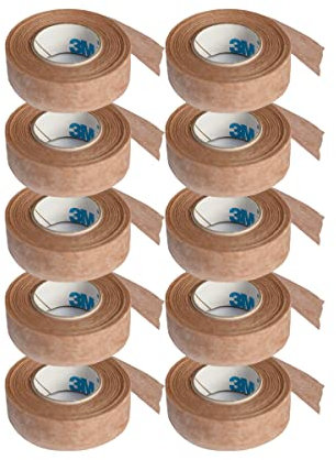 3M Micropore Tape, hypoallergen, Hellbraun (1,25cm x 9,1m, 10 Stück)
