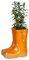 Small Orange Ceramic Double Wellington Boot Shaped Indoor/Outdoor Plant Pot Mothers Day Gardening Gift