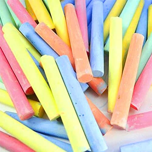 JMS we create smile Chalk 12 Sticks - Playground Pub Art Craft Kids School Black Board Chalks (Mixed)