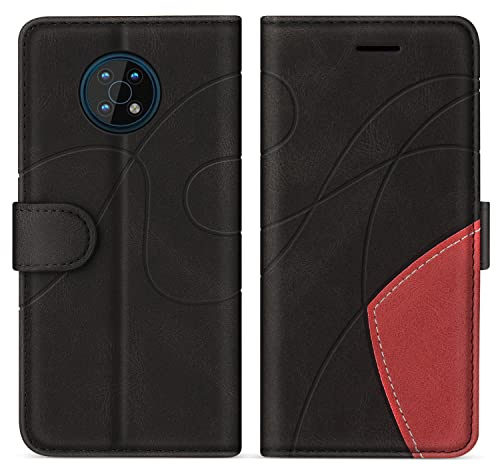 KKEIKO Hülle für Nokia G50, PU Leder Schutzhülle für Nokia G50, Kratzfestes Brieftasche Handyhülle mit Kartenfächern, Schwarz