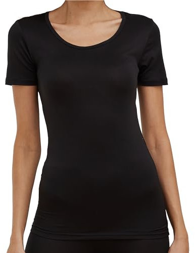 The Essentials Wardrobe Ladies TEW Short Sleeve Thermal Top - Black - 16-18