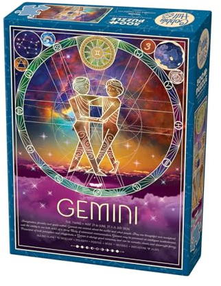 Cobble Hill 3845013 Sternzeichen Zwilling, Gemini, 500 Teile Puzzle inkl. Puzzleposter für Erwachsene und Kinder ab 12 Jahren, Sternzeichenpuzzle, Astrologie