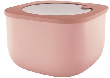Guzzini - Kitchen Active Design, STORE&MORE BIO, Contenitore Ermetico Alto per Frigo/Freezer/Microonde (L) - Rosa Fiori di Pesco, 19,5 x 19,5 x h12,3 cm | 2800 cc - 170724251