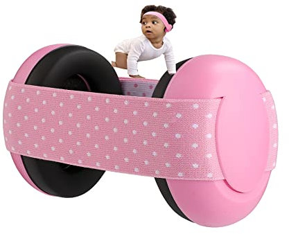 OhMill Baby Ear Defenders Noise Cancelling Elastic Ear Muffs for Babies And Toddlers Children Newborn Infant Hearing Protection Ear Protectors Headphone, Pink