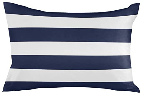 Outdoor-Kissen, marineblaue weiße Streifen, wasserdicht, für den Außenbereich, geometrisch, einfach, Sommer, Polyester, Dekokissen, Gartenkissen, dekorativer Fall für Terrasse, Couch, Dekoration,