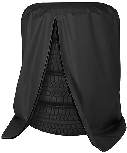 KYSUN Universale Reifenabdeckung für 4, Reifen Schutzhülle, Saisonale Reifentasche, Reifenhülle, Große Radabdeckung Wasserdicht, Autoreifen Tasche Reifen Taschen Reifenschutz, ∮75 * 115cm (Schwarz)