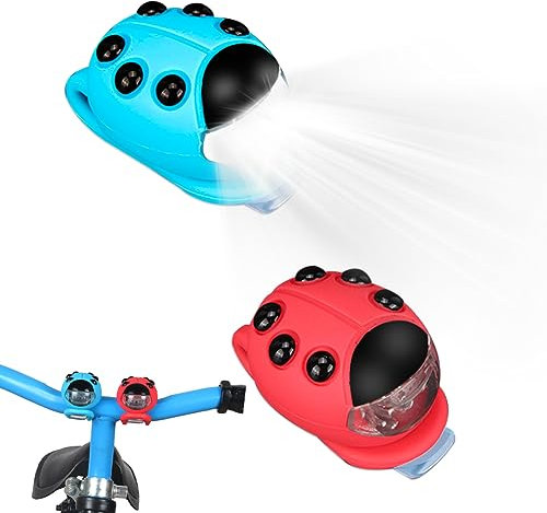 Editbar 2 Stück Kinder-Scooter-Licht, IPX5 Wasserdicht Led Rucksack Licht Kinderwagen Licht LED Kinder Roller Licht LED Warnlicht mit 3 Licht-Modi für Kinder-Scooter, Wanderstock Oder Rucksack