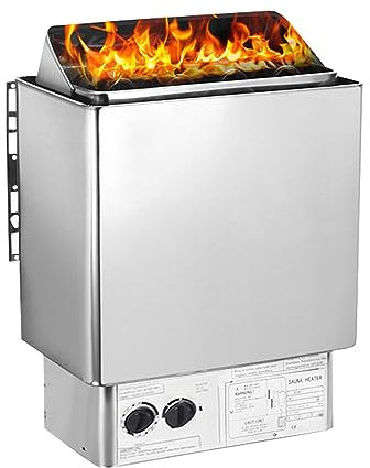 Stufa Elettrica per Sauna 3KW con Controllore Interno Sala Sauna 220V Acciaio Inox Domestica Vasca da Bagno Doccia Spa Riscaldatore di Sauna Area di Lavoro 3m³ Pietra NON Inclusa