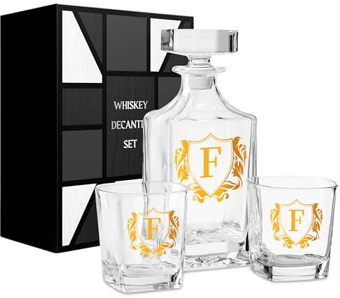 Onebttl Personalised Whiskey Decanter Set, Customized Alcohol Gifts for Whiskey Lovers, Unique Whiskey Gifts for Men, Dad, Uncle on Birthdays and Christmas