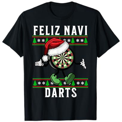 Feliz Navi Darts Lustiges Weihnachts-Dartboard Xmas Dartspiel T-Shirt